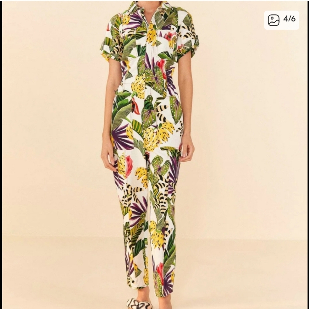 Farm Rio Leaf Jumpsuit - Picture 3 of 5